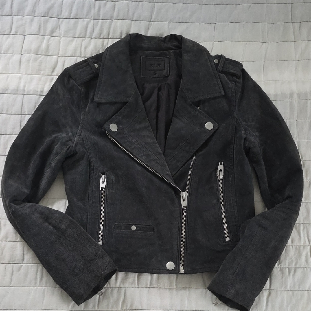 Genuine grey Leather Suede SL8 Jacket small